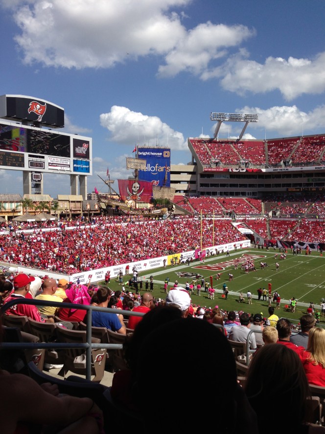 bucs game Bucs game. One we lost. But sat in club seats! Fancy.